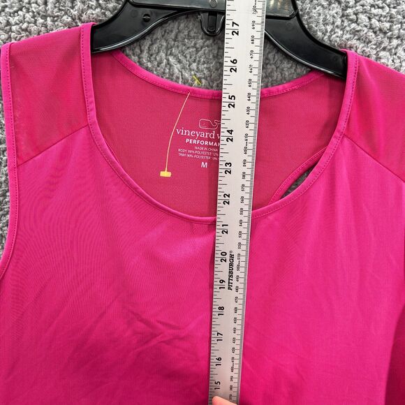 Vineyard Vines Women’s Performance Tank Pink Mesh Back Detail Size Medium M - Picture 5 of 11